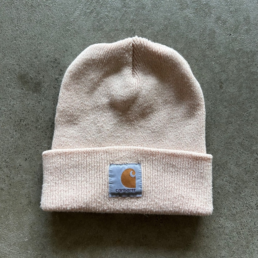 Carhartt Beanie Hat Cap One Size Pink Winter Patch Logo Knit Casual A18-P31